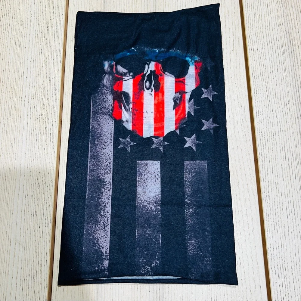 American Flag Skull Balaclava Mask Gaiter Neck Biker Bandana sport Face Cover